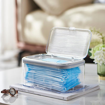 Mask Storage Box with Lid, Tissue Box Holder, Openable Mask Storage Box Organizer, Wall Hanging Tissue Box for Home, Office, Car, Schools, Churches, Gyms, Transparent