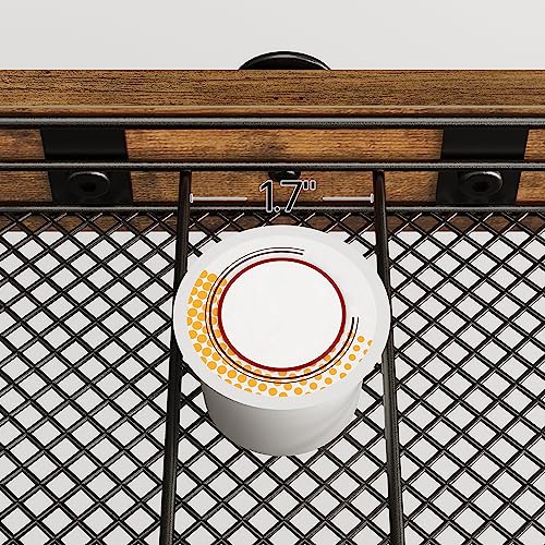 Coffee Pod Drawer Holder, Coffee Pod Drawer for K Cup, 35 Capacity Coffee Capsules Storage Organizer, Sliding Mesh Basket, for Home Office, Kitchen, Rustic Brown KH08BRG1