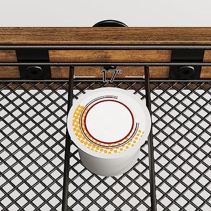 Coffee Pod Drawer Holder, Coffee Pod Drawer for K Cup, 35 Capacity Coffee Capsules Storage Organizer, Sliding Mesh Basket, for Home Office, Kitchen, Rustic Brown KH08BRG1