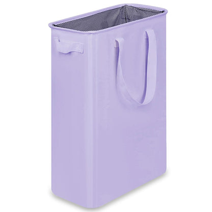 efluky Slim Laundry Basket, Narrow Laundry Hamper with Handles, Collapsible Dirty Clothes Hamper, Tall Laundry Bin for Laundry Room, Dorm and Bedroom, 12.7 Gallons(48L) Beige