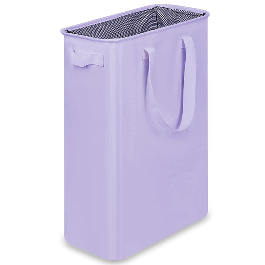 efluky Slim Laundry Basket, Narrow Laundry Hamper with Handles, Collapsible Dirty Clothes Hamper, Tall Laundry Bin for Laundry Room, Dorm and Bedroom, 12.7 Gallons(48L) Beige