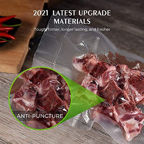 Vacuum Sealer Bags For Food 6 Pack (3 Rolls 11"x20' + 3 Rolls 8"x20') | Commercial Grade, BPA Free, Freezer Bags, Sous Vide Cooking, Puncture Prevention, Kitchen Essentials