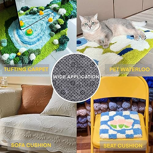 Rug Backing Fabric, Non-Slip Backing Cloth for Tufting Carpets 72"x40" | Upgrade 2mm thick tufting rug backing fabric with plum blossom non-slip pattern easy to cut Safe for hardwood floors