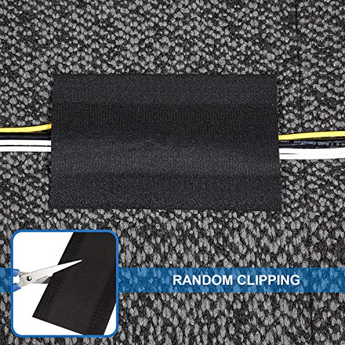 WILLBOND Carpet Cord Cover Cable Protector Floor Cover Cable Protector Management Only for Commercial Office Carpet(19.69 ft,Black)