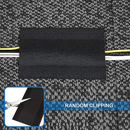 WILLBOND Carpet Cord Cover Cable Protector Floor Cover Cable Protector Management Only for Commercial Office Carpet(19.69 ft,Black)
