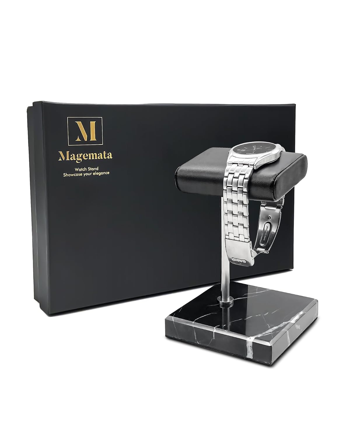 Watch Stand for Men Women Single, Watch Display Stand Holder, Single Watch Holder Watch Stand, Jewelry Stand, Black Marble Watch Stand Display for Watches, Bracelets, Watch Accessory
