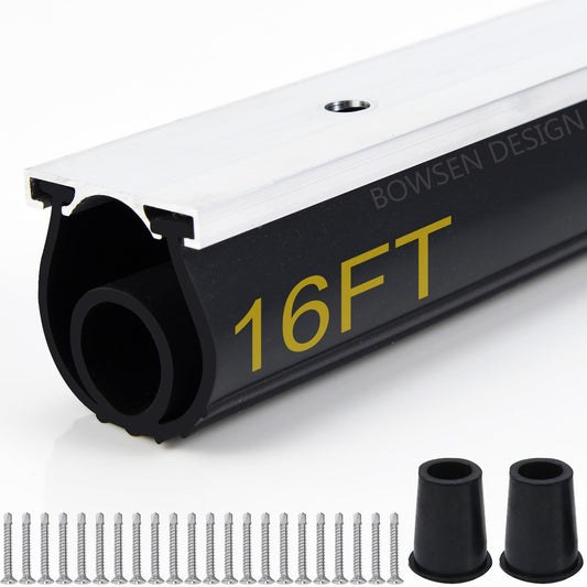 Heavy-Duty U+O Ring Universal Garage Door Bottom S... (Black)