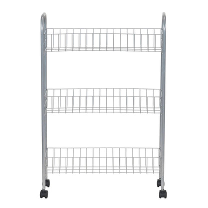 Household Essentials Slim Storage Cart, 3 Shelf Storage Cart with Wheels, Perfect for Laundry Rooms, Bathrooms, Pantries, Kitchens and More