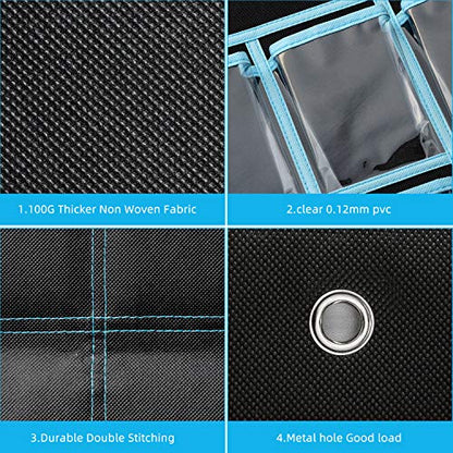 KEEPJOY Classroom Pocket Chart Organizer,Cell Phones Calculator Holder for Classroom Storage, Hanging Wall Door Calculator Phone Caddy for Classroom. (30 Pockets-Black)