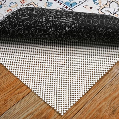 Non Slip Rug Pad Gripper 8X10 FT for Hardwood Floors, Eco-Friendly Anti Skid Mat Under Area Rugs, Keeps Rugs Safe and Flat, Odorless Cushioned Pad for Floor Protection, Easy to Trim Multi-Use Mat
