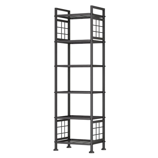 GIOTORENT 6-Wire Standing Storage Shelf for Bathroom Organizers and Storage & Laundry Room Organization, Metal Shelving Unit Pantry Rack for Kitchen & Bathroom, Black