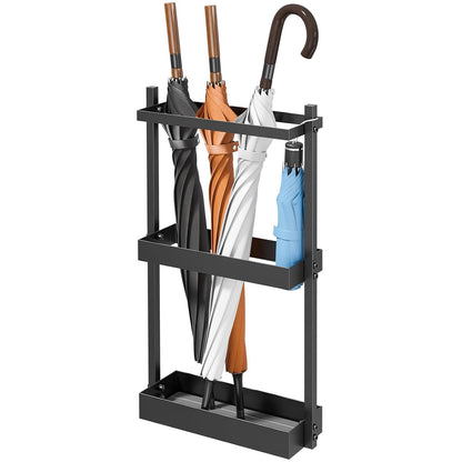 Metal Umbrella Stand with Drying Stone, Fits Compact Small Spaces | Free Standing