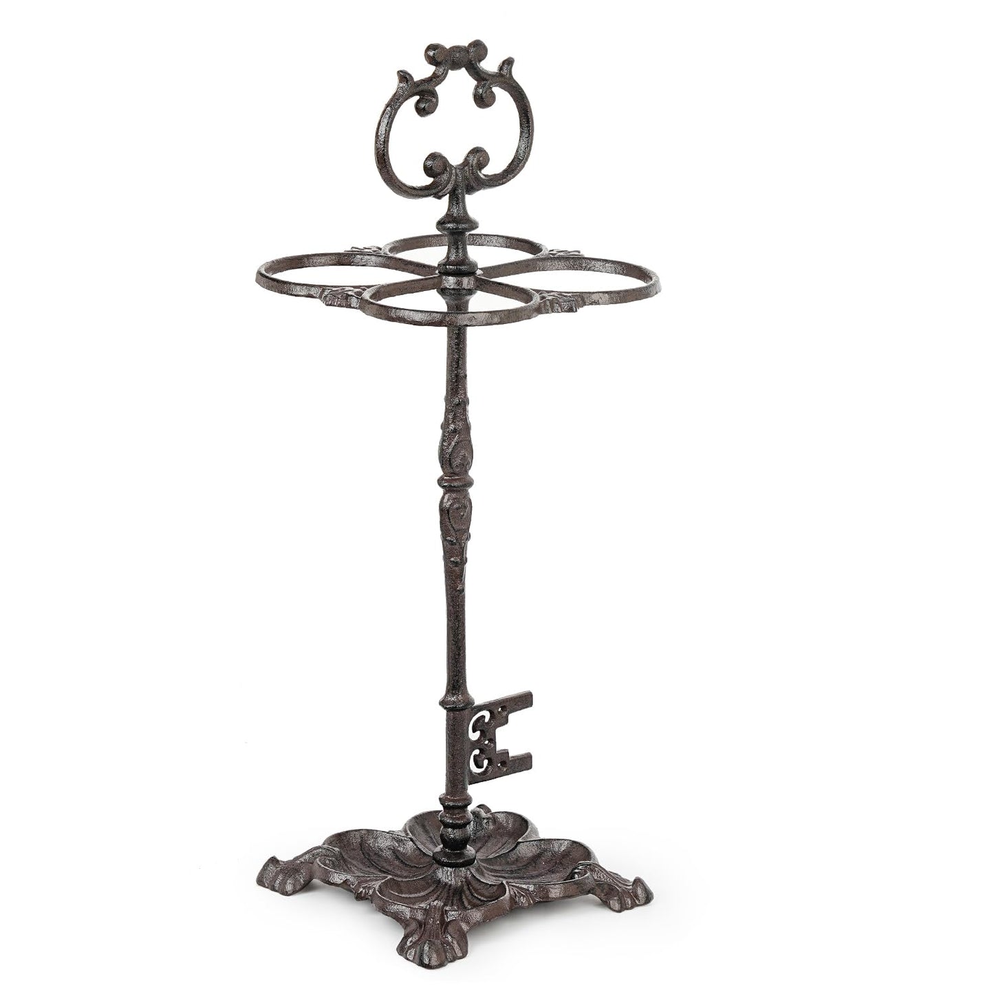 Sungmor Vintage Cast Iron Umbrella Stand - 23.7 Inches Tall | Heavy Duty Decorative Umbrella Holder for Entryway, Hallway & Office, Rustic Farmhouse Freestanding Metal Stand