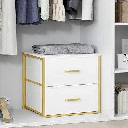 Stackable Storage Drawers, Closet Drawer Organizers and Storage | Storage Drawers for Clothes Small Fabric White 2 Drawer Dresser for Closet, Bedroom, Dorm, Office, Living Room, Under Bed