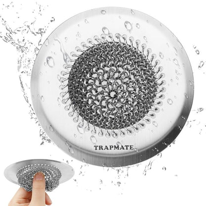 Reversible Kitchen Sink Drain Strainer Basket, Fits Sink & Garbage Disposal | Fast Drainage, Anti-Slip, Easy Clean, Anti-Clogging, Rust-Proof, Large Capacity, Universal 4.4-Inch, Patented Chain Mesh
