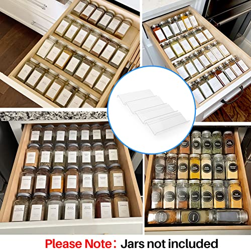 Clear Acrylic Spice Drawer Organizer, 4 Tier Seaso... (Transparent | Acrylic)
