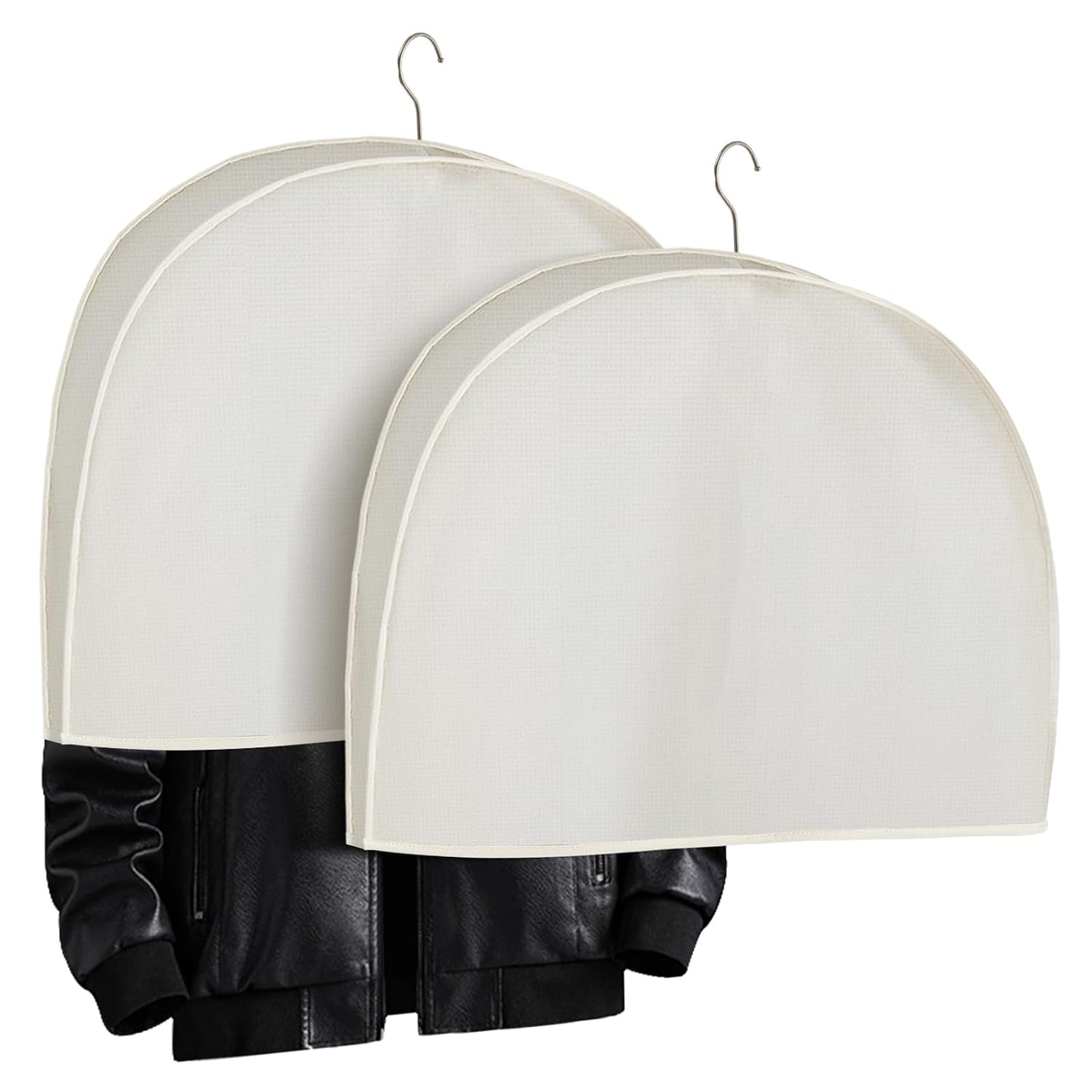2 Pack Acid-free Muslin White Shoulder Protectors Clothes Hanger Covers Closet Storage Shoulder Covers for Clothes Closet Storage