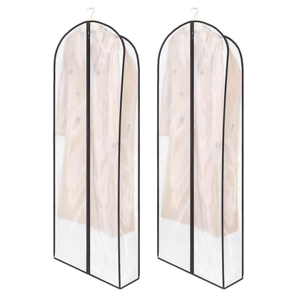 Zilink Fur Coat Storage Bags Dress Bags for Gowns Long 60 in, 2 Pack | 7 in Gussted, Wrinkle Free, Breathable, Dust Covers for Hanging Clothes for Leather Jacket Fur Coat Puffy Dress Storage