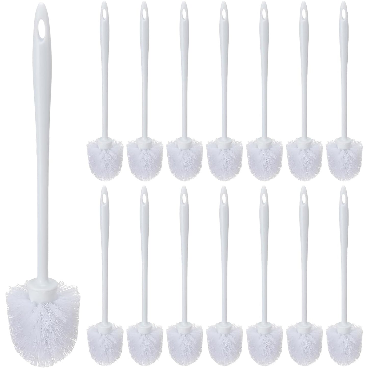 Tioncy 15 Pcs 14.2 Inch Toilet Brush Commercial Heavy Duty Toilet Bowl Cleaning Scrub Long Scrubber for Bathroom Cleaning Supplies