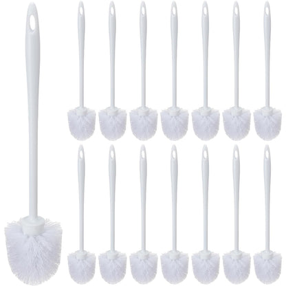 Tioncy 15 Pcs 14.2 Inch Toilet Brush Commercial Heavy Duty Toilet Bowl Cleaning Scrub Long Scrubber for Bathroom Cleaning Supplies