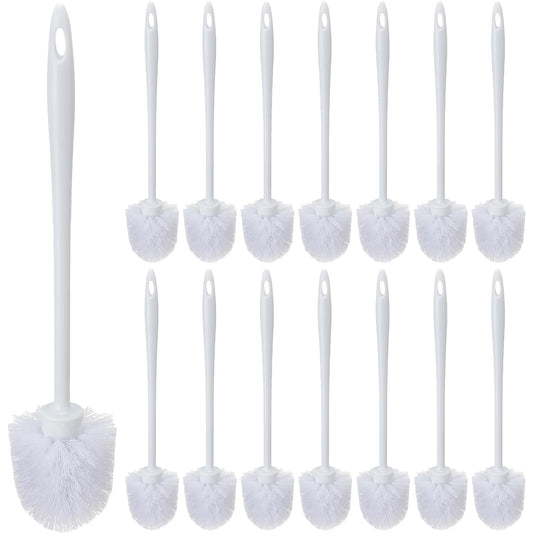 Tioncy 15 Pcs 14.2 Inch Toilet Brush Commercial Heavy Duty Toilet Bowl Cleaning Scrub Long Scrubber for Bathroom Cleaning Supplies