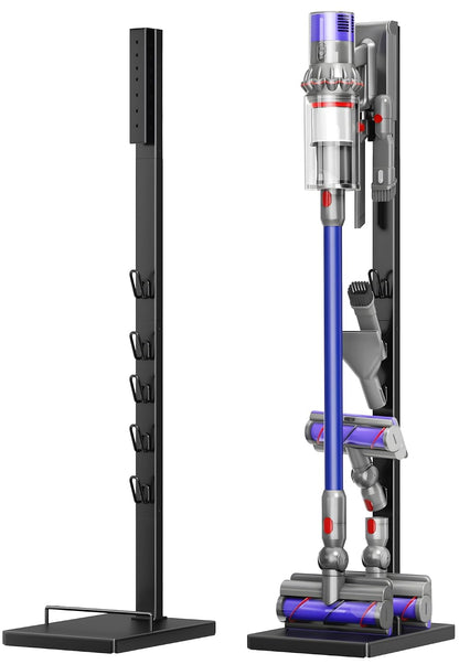 PickPiff Vacuum Stand Compatible with Dyson Gen5 V15 V12 V11 V10 V8 V7 V6, Freestanding Metal Vacuum Holder, Holds 8 Attachments, Weighted Anti-Tip Base, Space-Saving Storage Rack