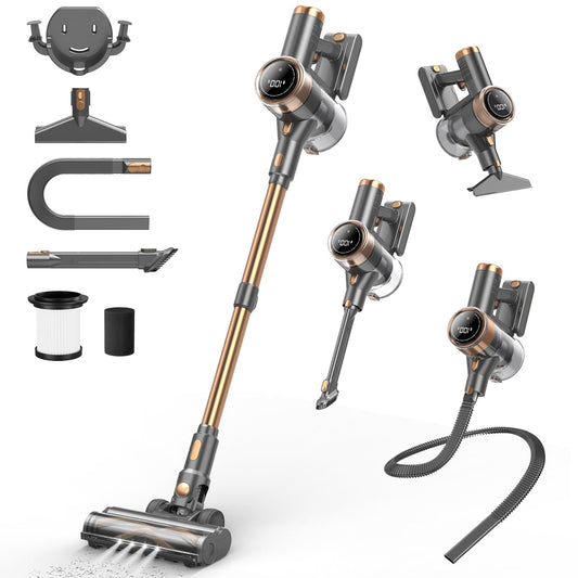 Cordless Vacuum Cleaner, 10-in-1 Lightweight Stick... (Gold)
