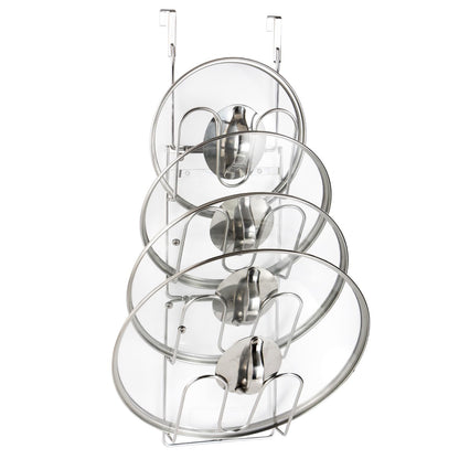 YQh The-Cabinet Pot Lid Organizer,Door Mounted Pot cover rack,Pot Lid Storage,Cabinet-Hanging Type Pot Lid Rack,304 stainless steel Pot cover support in kitchen, cabinet and food cabinet