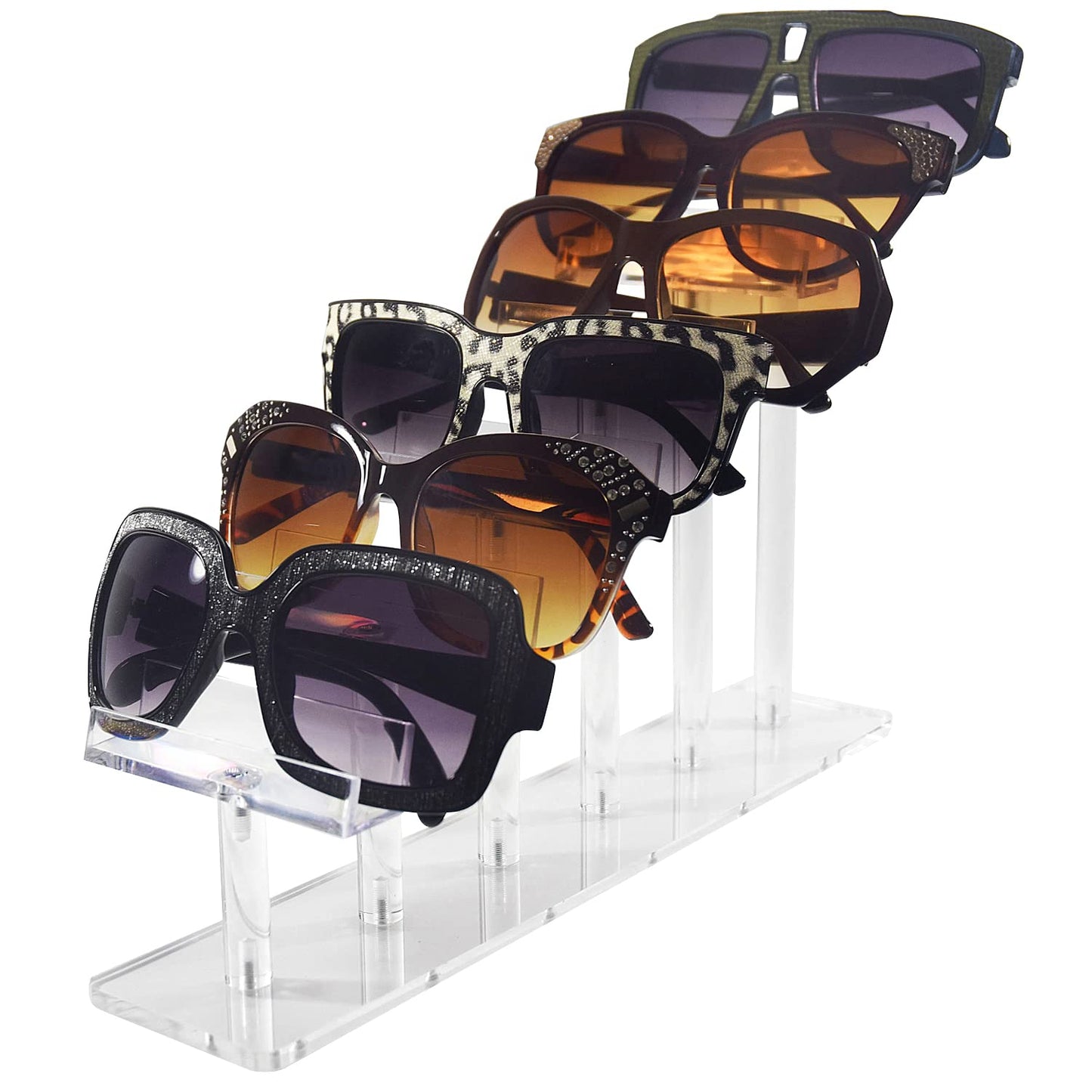 6 Tier Premium Acrylic Eyeglass Holder Stand, Sung... (6 Frame Stand | Acrylic)