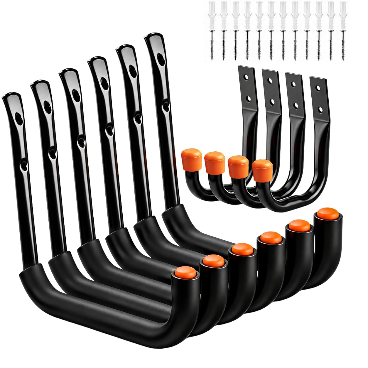 HORUSDY 10-Pack Garage Hooks, Utility Hook, 9" & 6” Garage Heavy Duty Wall Hook for Bikes, Kayak and Hanging Ladders