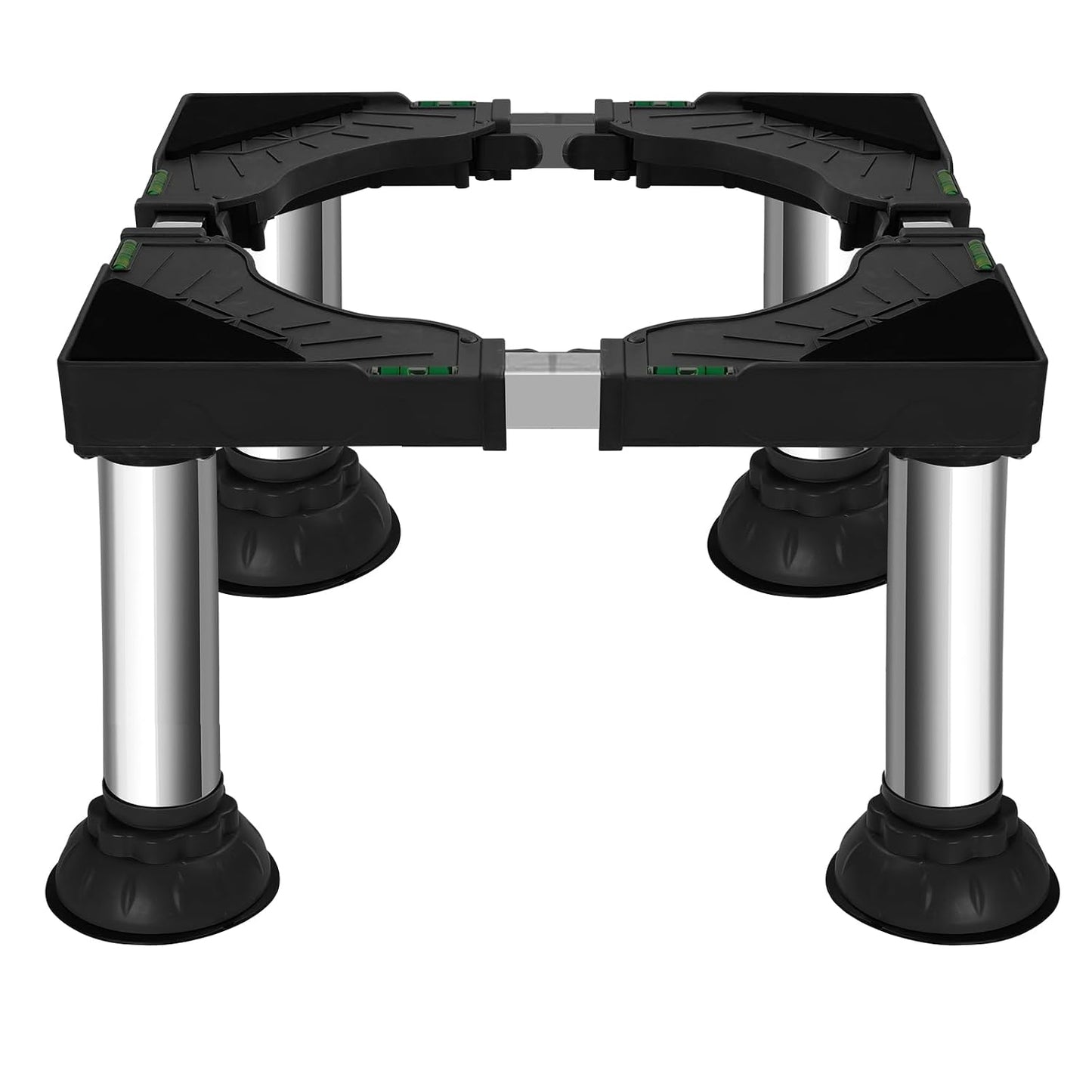 12.2" to 13.4" Height Mini Fridge Stand Adjustable Washer and Dryer Pedestals Stand with 4 Strong Feet Heavy Duty Laundry Pedestal for 16-24 Inch Appliance 460 Pounds Stand (Black)