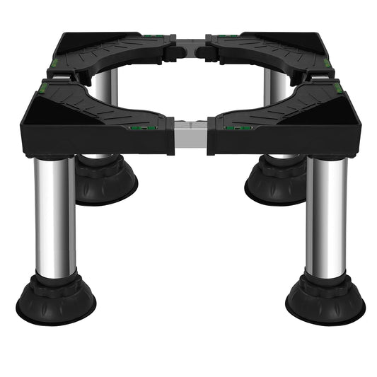 12.2" to 13.4" Height Mini Fridge Stand Adjustable Washer and Dryer Pedestals Stand with 4 Strong Feet Heavy Duty Laundry Pedestal for 16-24 Inch Appliance 460 Pounds Stand (Black)