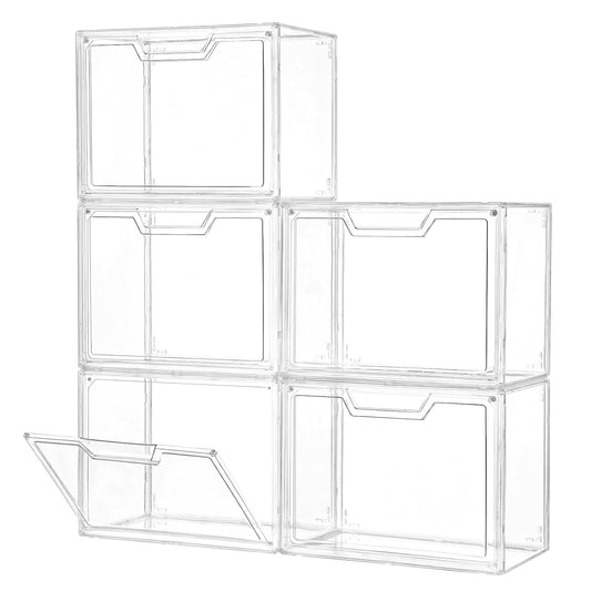 Stackable Acrylic Display Case,Clear Storage Bins with Lid for Collectibles | Purse Organizer ,Storage Boxes/Bins with Lids, Closet Organizers and Storage for HandBags, Hat, Collectibles and Lego