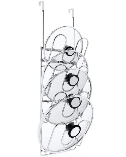 Pot Lid Organizer,304stainless steel door hanging pot lid rack (Modern,Four-layer)