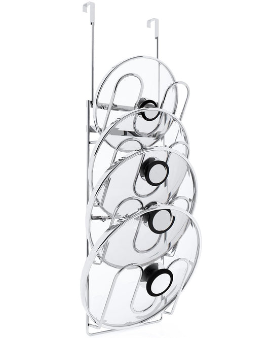 Pot Lid Organizer,304stainless steel door hanging pot lid rack (Modern,Four-layer)