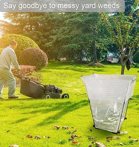 Artigarden Garden Trash Bag Holder - Outdoor Leaf Bag Support Stand Multi-Use Metal Garbage Bag Holder Frame Holds 30-45 Gallons Bag for Camping Leaves Gardening Parties Yard Weeding (Black)