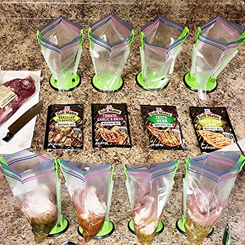 Ziplock Bag Holder Stand Adjustable For Plastic Freezer Bags/Hands Free Baggy Rack Gallon Bag Holder Stand,6 Pack/6pcs