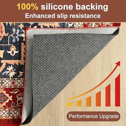 YJ.GWL 6x9 Feet Non Slip Rug Pad 1/4 inch Thick Felt and Silicone Backing, Dual Surface Cushion Rug Gripper for Hardwood Floors, Carpet Liner Keep Rugs in Place, Anti Skid Mat for Under Area Rug