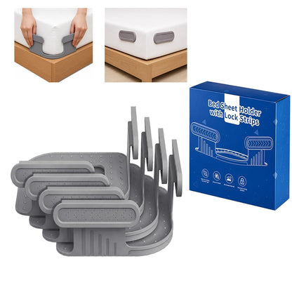 Upgraded Sheet Fasteners with Sheet Locks – Thickened and Reinforced Sheet Fasteners, 4 Pcs, Easy to Install, Suitable for All Mattresses, Reusable