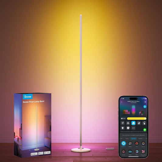 RGBIC Floor Lamp Basic, 1000lm LED Corner Lamp (Champagne | Aluminum, Metal)