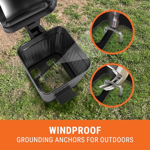 Pupzle Dog Poop Trash Can Outside, 1.3 Gal Outdoor Dog Poop Trash Can | Metal, Waste Container with Pedal, Garbage Poop Bin, Poo Bucket Outdoor with Lid for Backyard Odor Control, 30 Bags