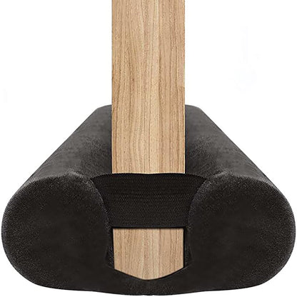 Door Draft Stopper for Doors 29-35" No Adhesive Dr... (Black | Flannel)