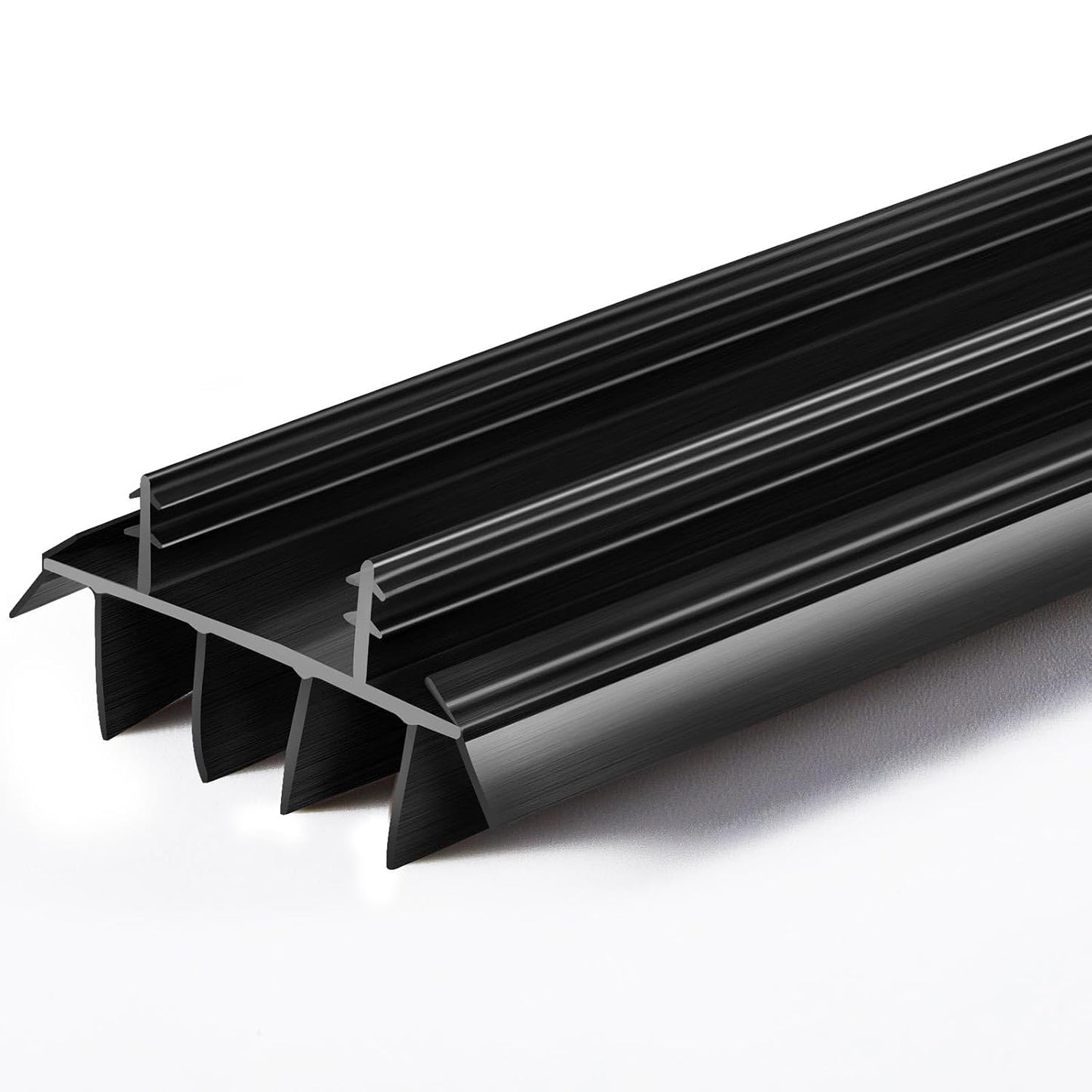 Pushglossy 1 Pcs Replacement Door Bottom with Vinyl Fins 36" Long 1 3/4" Wide Threshold Seal Bottom of Door Weatherstrip Kerf Weather Stripping for 7/8" Between Barbs (Black)