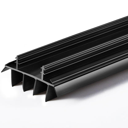 Pushglossy 1 Pcs Replacement Door Bottom with Vinyl Fins 36" Long 1 3/4" Wide Threshold Seal Bottom of Door Weatherstrip Kerf Weather Stripping for 7/8" Between Barbs (Black)