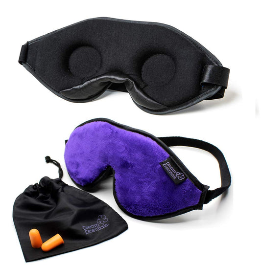 Escape 3D Sleep Mask, Earplugs, Carry Pouch Set, M... (Purple | Cotton)