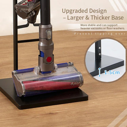 Vacuum Cleaner Stand Freestanding Holder with Accessory Storage for Vacuum Cleaners & Accessories - White Metal