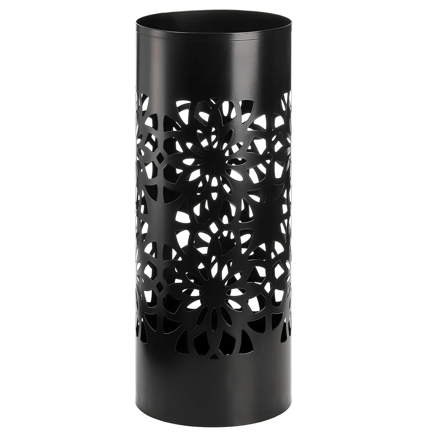 Bekith Metal Umbrella Holder, Free Standing Umbrella Stand for Entryway, Canes Walking Sticks Holder for Home, Office, 6.7" x 6.7" x 16.5", Round, Black