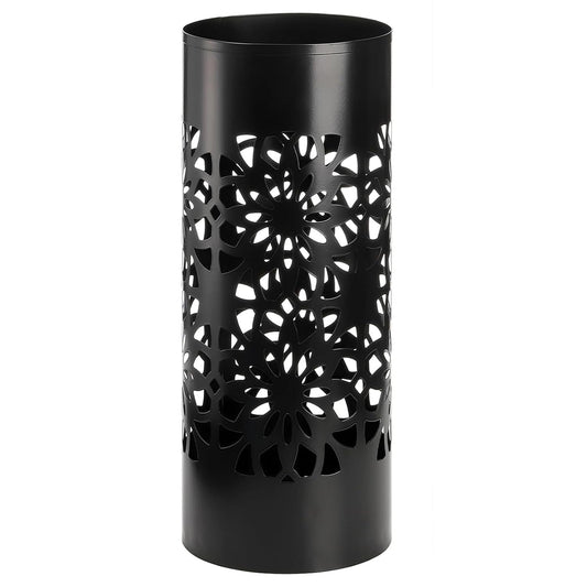 Bekith Metal Umbrella Holder, Free Standing Umbrella Stand for Entryway, Canes Walking Sticks Holder for Home, Office, 6.7" x 6.7" x 16.5", Round, Black