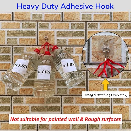 Large Adhesive Hooks, 12-Pack Sticky Hangers for Hanging Heavy Duty, Transparent Waterproof Oil-Proof and Rustproof, Towel and Coats Hooks for Bathroom,Kitchen Home and Office