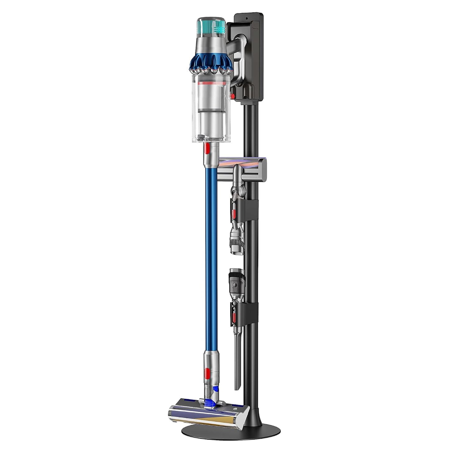 Vacuum Cleaner Stand, Compatible with Dyson G5 V15 V12 V11, Black | with 2 Removable Accessory Clips, for V10 V8 V7 V6, Vacuum Attachment Organizer with Built-in Cable Slot